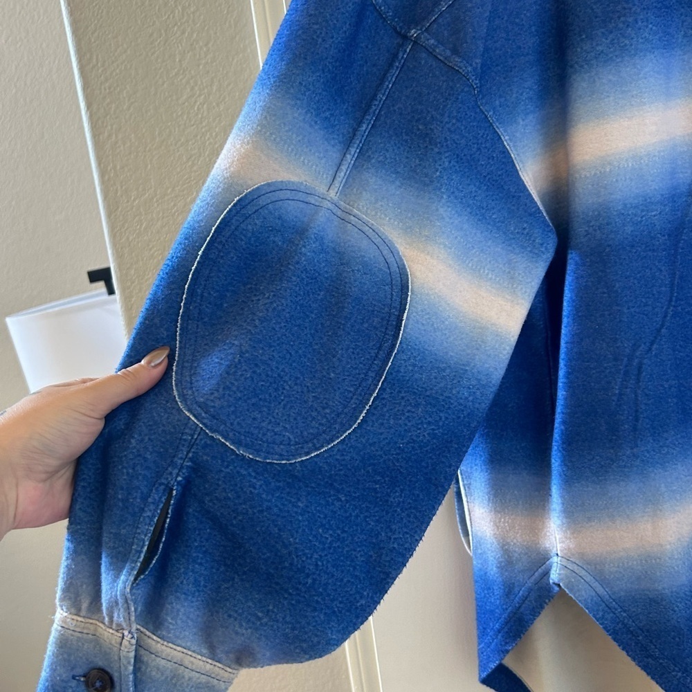 Free people Blue and Cream Knit Jacket - Picture 7 of 7